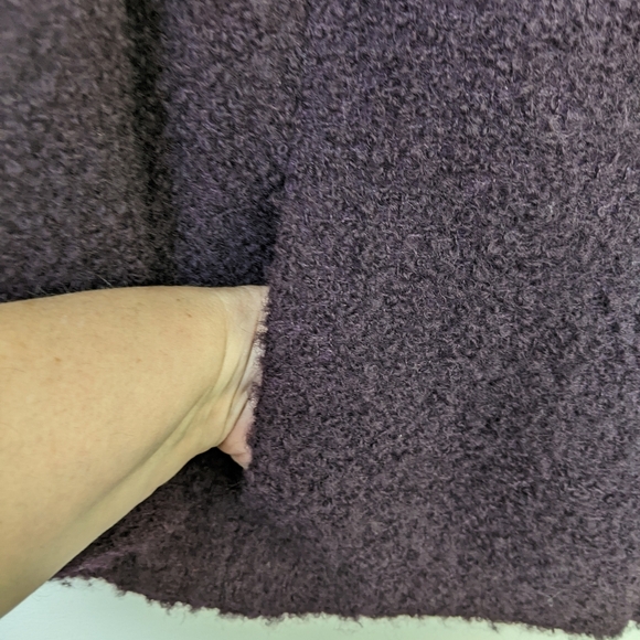 Eileen Fisher Women’s Italian Wool Boucle Jacket Size PM Purple Eggplant Classic - Picture 2 of 6